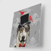 Funny steampunk dog vierkante klok (Hoek)