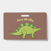 Funny stegosaurus dinosaur cartoon badge (Achterkant)