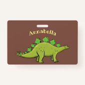 Funny stegosaurus dinosaur cartoon badge (Achterkant)