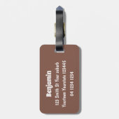 Funny stegosaurus dinosaur cartoon bagagelabel (Achterkant verticaal)