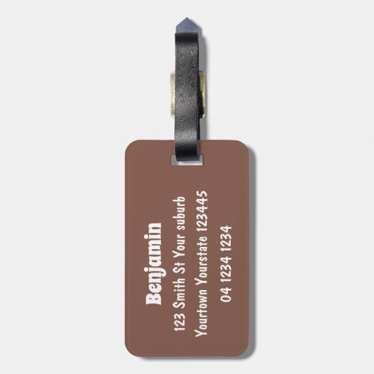 Funny stegosaurus dinosaur cartoon bagagelabel (Achterkant verticaal)