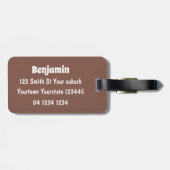 Funny stegosaurus dinosaur cartoon bagagelabel (Achterkant horizontaal)