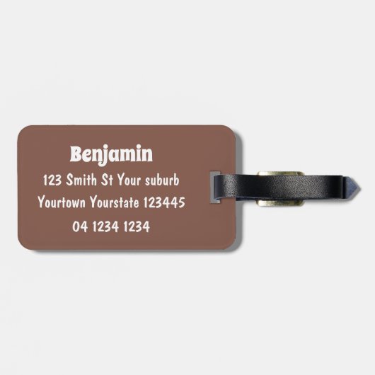 Funny stegosaurus dinosaur cartoon bagagelabel (Achterkant horizontaal)