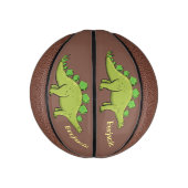 Funny stegosaurus dinosaur cartoon basketbal (Verticaal)
