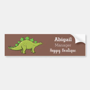 Funny stegosaurus dinosaur cartoon bumpersticker
