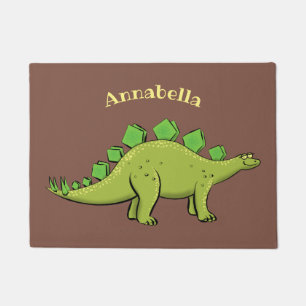 Funny stegosaurus dinosaur cartoon deurmat