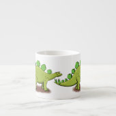 Funny stegosaurus dinosaur cartoon espresso kop (Voorkant)