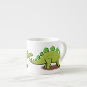 Funny stegosaurus dinosaur cartoon espresso kop (Voorkant rechts)