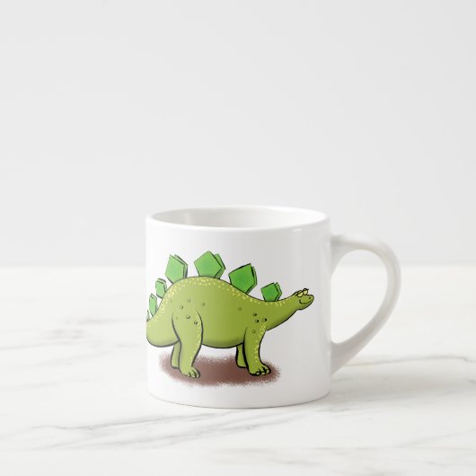 Funny stegosaurus dinosaur cartoon espresso kop (Rechts)