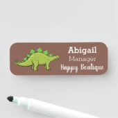 Funny stegosaurus dinosaur cartoon naamplaatje (In situ)