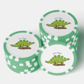 Funny stegosaurus dinosaur cartoon poker chips (Opstapeling)