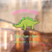 Funny stegosaurus dinosaur cartoon raamsticker (Vel 2)