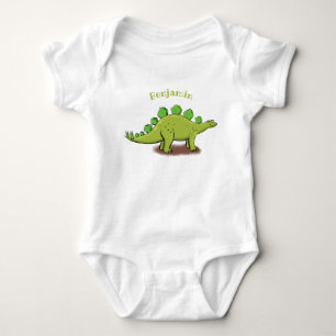 Funny stegosaurus dinosaur cartoon romper