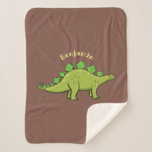 Funny stegosaurus dinosaur cartoon sherpa deken