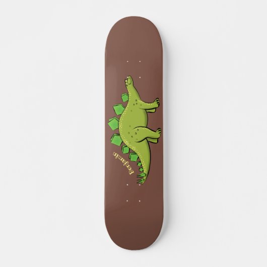 Funny stegosaurus dinosaur cartoon skateboard (Voorkant)
