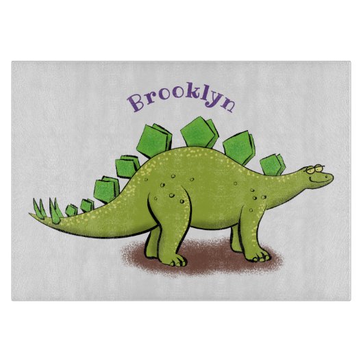 Funny stegosaurus dinosaur cartoon snijplank (Voorkant)