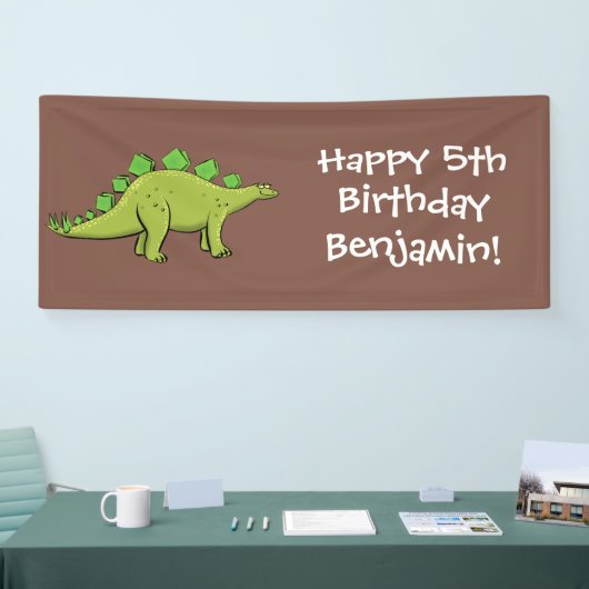 Funny stegosaurus dinosaur cartoon spandoek (Beurs)
