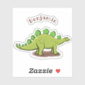 Funny stegosaurus dinosaur cartoon sticker (Vel)