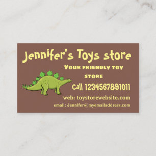 Funny stegosaurus dinosaur cartoon visitekaartje