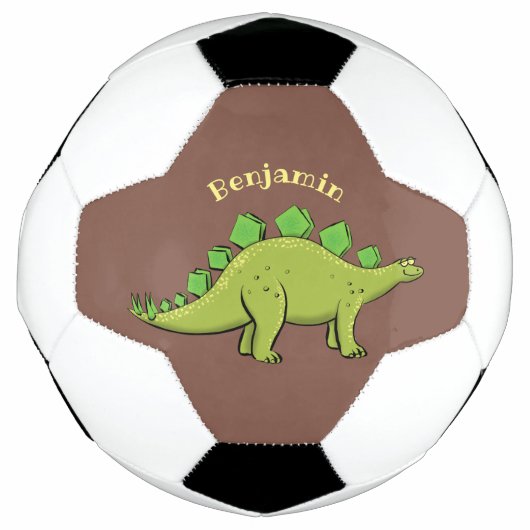 Funny stegosaurus dinosaur cartoon voetbal (Voorkant)