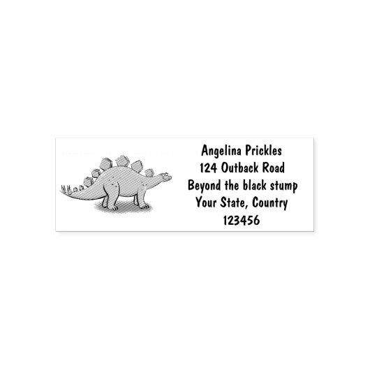 Funny stegosaurus dinosaur cartoon  zelfinktende stempel (Design)