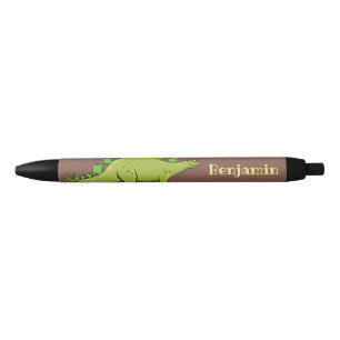 Funny stegosaurus dinosaur cartoon zwarte inkt pen