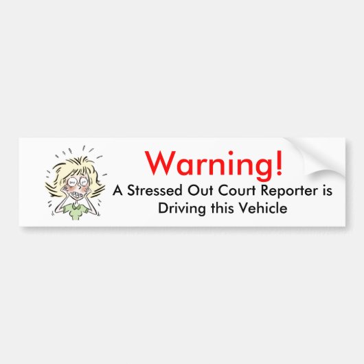 Funny Stempel Court Reporter Bumpersticker (Voorkant)