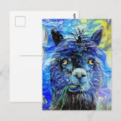 Funny Sterrennacht Alpaca Parody Portrait Briefkaart (Voorkant / Achterkant)