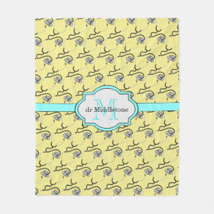 Funny stethoscopen voor artsen op gele naam fleece deken