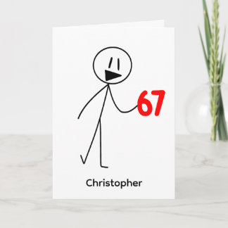 Funny Stick Figure 67 Meme Birthday Kaart