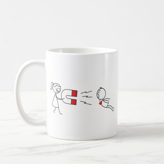 Funny Stick Figure Love Magnet Coffee Mug (Gauche)