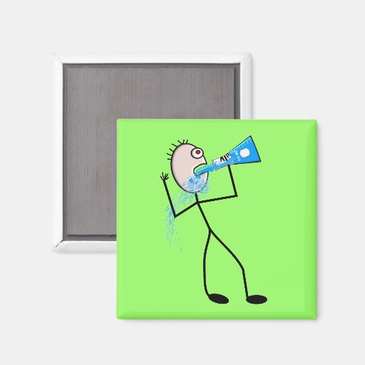 Funny Stick Man Gifts Magneet (Voorkant / Achterkant)