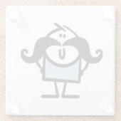 Funny stick man met snorren glazen onderzetter (Achterkant)