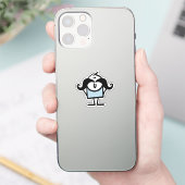 Funny stick man met snorren sticker (Telefoon)