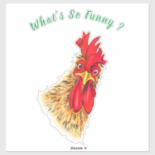 Funny Sticker met Surprised Rooster - Aangepaste t (Vel)