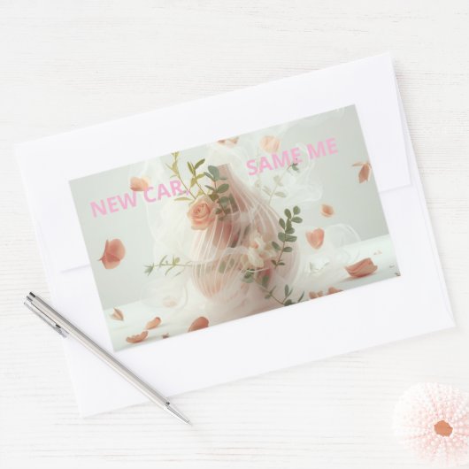 Funny Sticker – NEW CAR, SAME ME (Envelop)