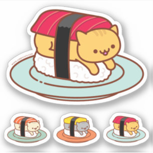 Funny Stickers - SUSHI CATS - MAGURO