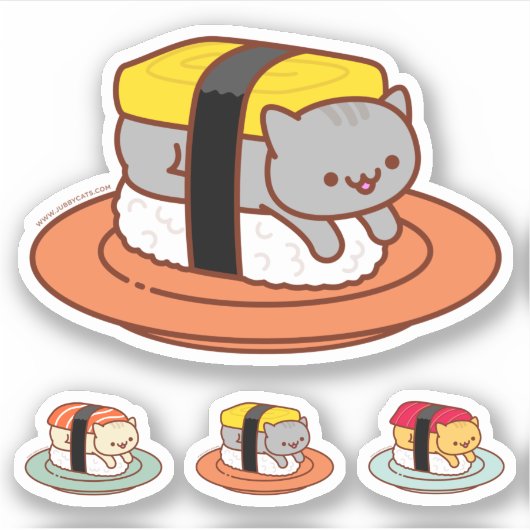 Funny Stickers - SUSHI CATS - TAMAGO (Voorkant)