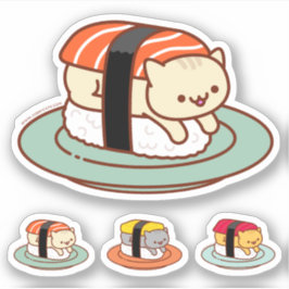 Funny Stickers - SUSHI CATS - ZALM