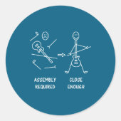 Funny Stickman Guitarist Embly Ronde Sticker (Voorkant)