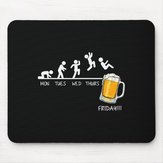 Funny Stickman Jumping Beer Days Of Week Friday Dr Muismat (Voorkant)