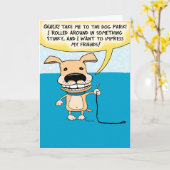 Funny Stinky Dog Birthday Kaart (Gele Bloem)