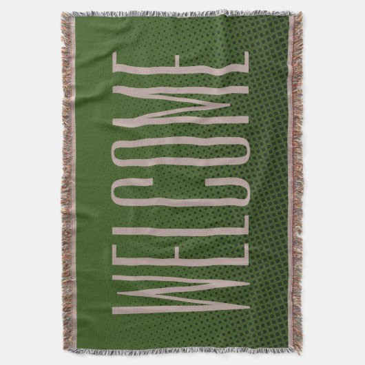 Funny Stippen Pattern dark green + jouw tekst Deken (Voorkant Verticaal)