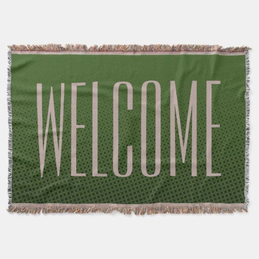 Funny Stippen Pattern dark green + jouw tekst Deken (Voorkant)