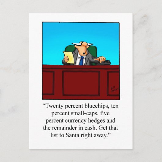 Funny StockMarket Humour de Noël Carte postale (Devant)