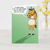 Funny Stomping Horse Birthday Kaart (Gele Bloem)
