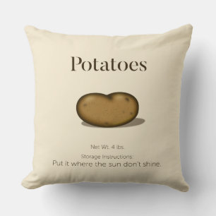 Funny Storage Instructions Rustic Potato Sack Kussen