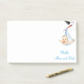 Funny Stork Baby Post-it® notes (Op bureau)