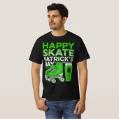 Funny StPatrick's Day Roller Skates Beeer  T-shirt (Voorkant volledig)