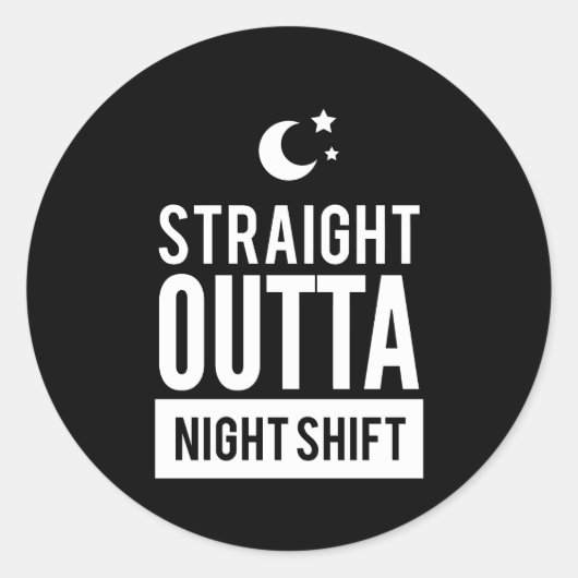 Funny Straight Shift Print Ronde Sticker (Voorkant)